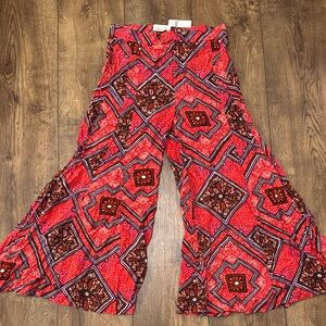 NWT Anthropologie Red Geometric Wide Leg Pants